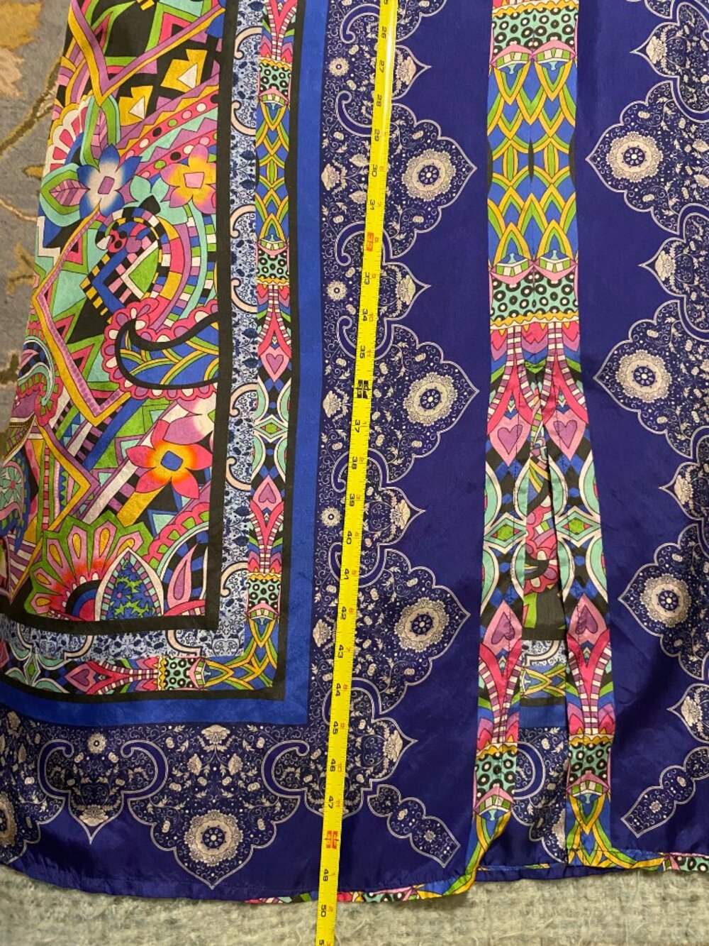 Johnny Was Blue Silk Maxi Dress - Picture 4 of 6